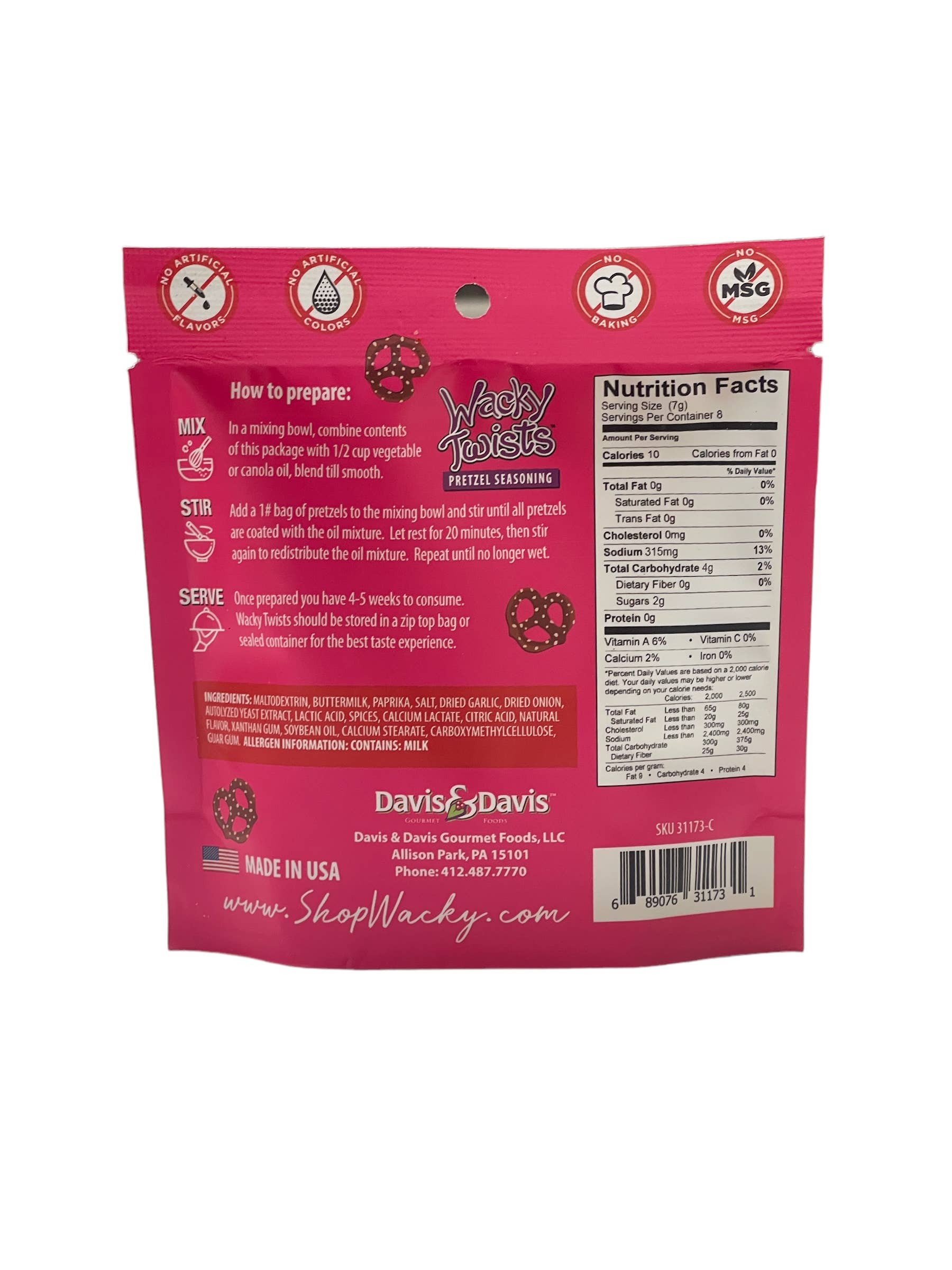 Davis & Davis Gourmet Foods - Wholesale Dried Spice Mix - Lil Sassy Wacky Twist Seasoning - 3oz1