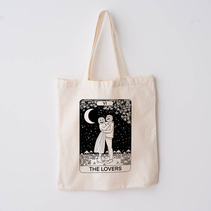 The Lovers Halloween Edition Tarot Card bomuld mulepose for engroshandel hos Jodie Moulson Art & Design