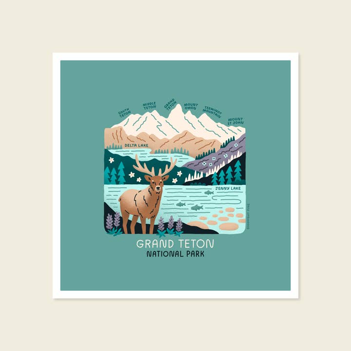 Grand Teton National Park Print for wholesale by Goodnight Pine