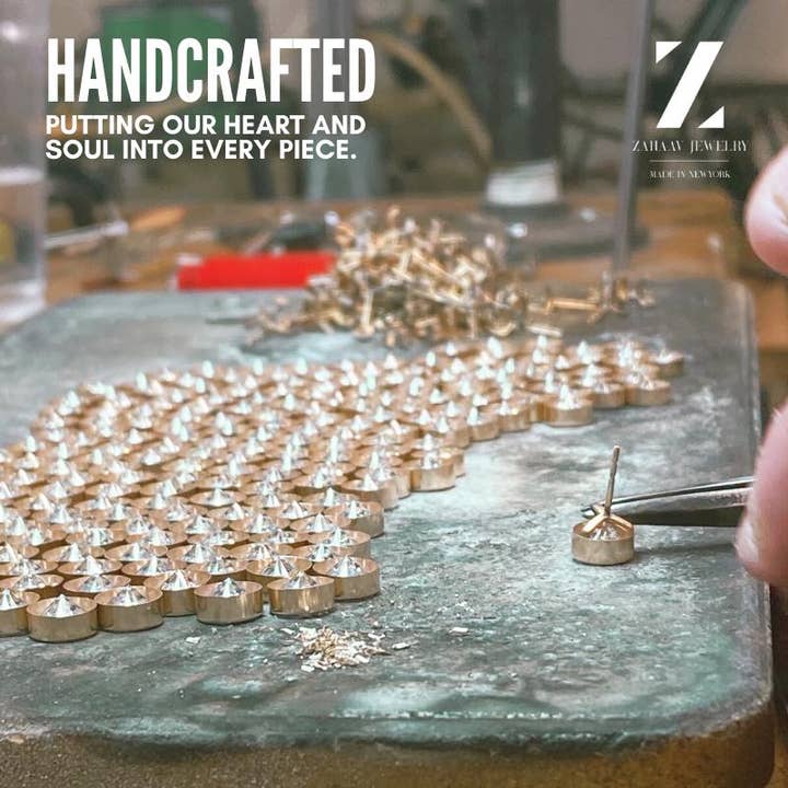 Zahav Jewelry - Wholesale Single Earring - 14kt Solid Gold 14 Gauge Flower Christina J Bar Piercing5