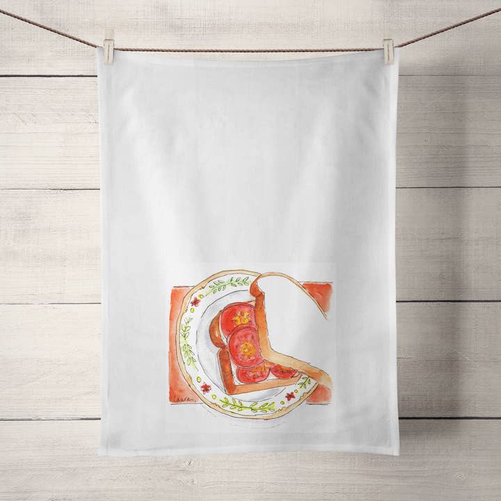 Southern Classic Red Tomato Sandwich on Decorative Plate Tea for wholesale by Laura K Aiken Studio