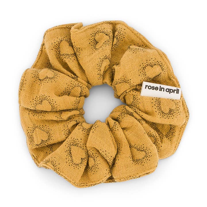 CHOUCHOU DOTTED HEART MOUTARDE pour la vente par Rose in April