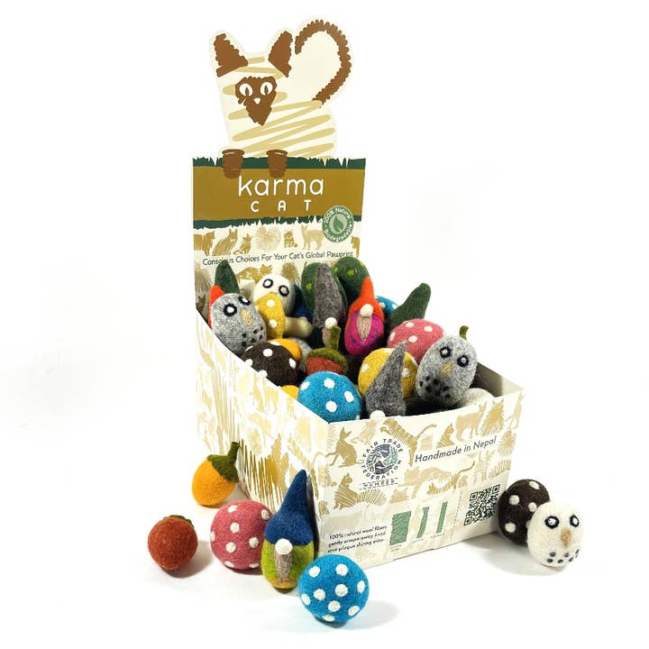 Karma Cat Inc. - Wholesale Pet Toy Set - Cat - Karma Cat Toy - 60 Asst. Counter Display, Woodlands