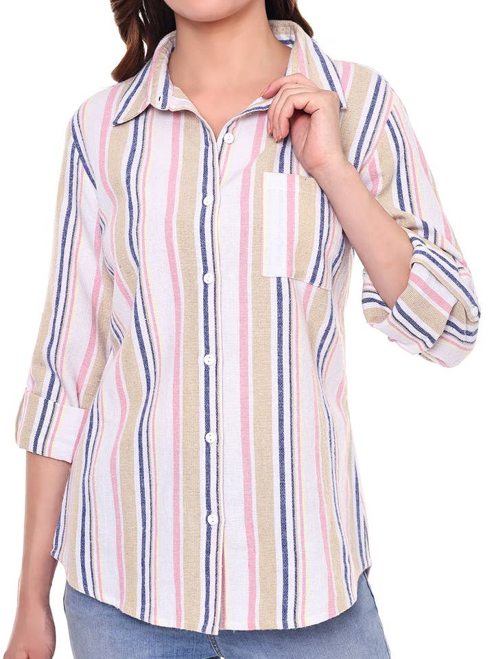 37848 Long sleeve roll tab one pocket shirt for wholesale by 1 Bliss lane