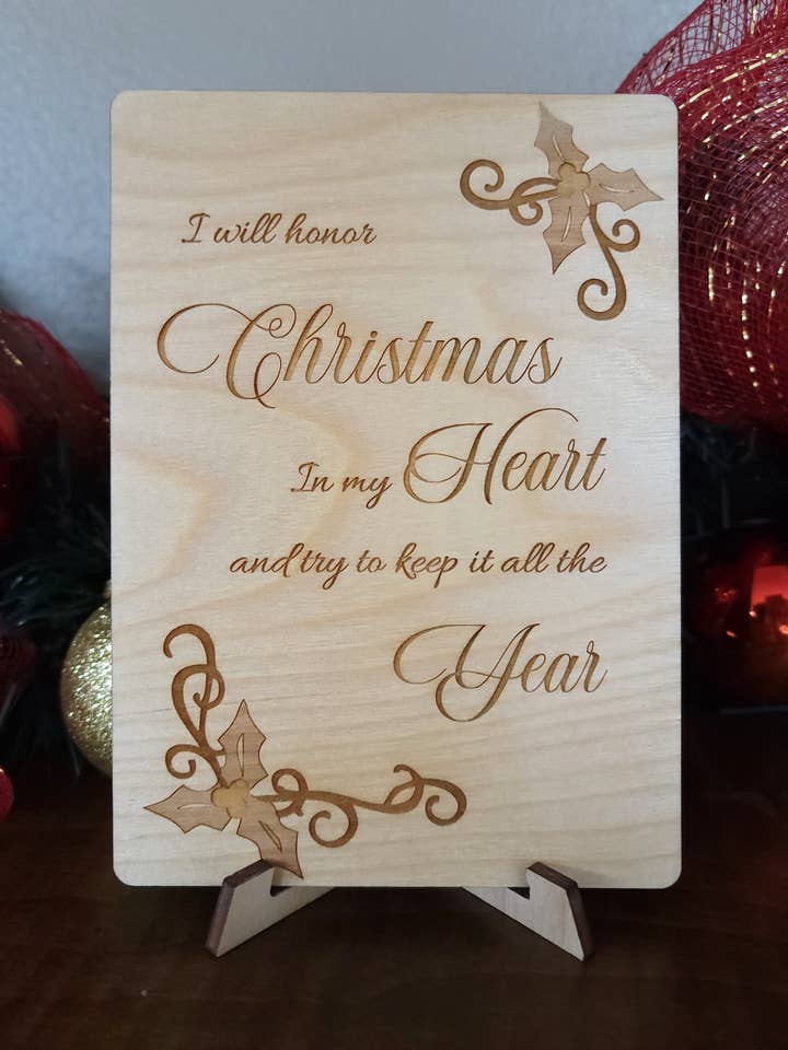 Tarjeta de felicitación de madera navideña para venta al por mayor de Personal Handcrafted Displays