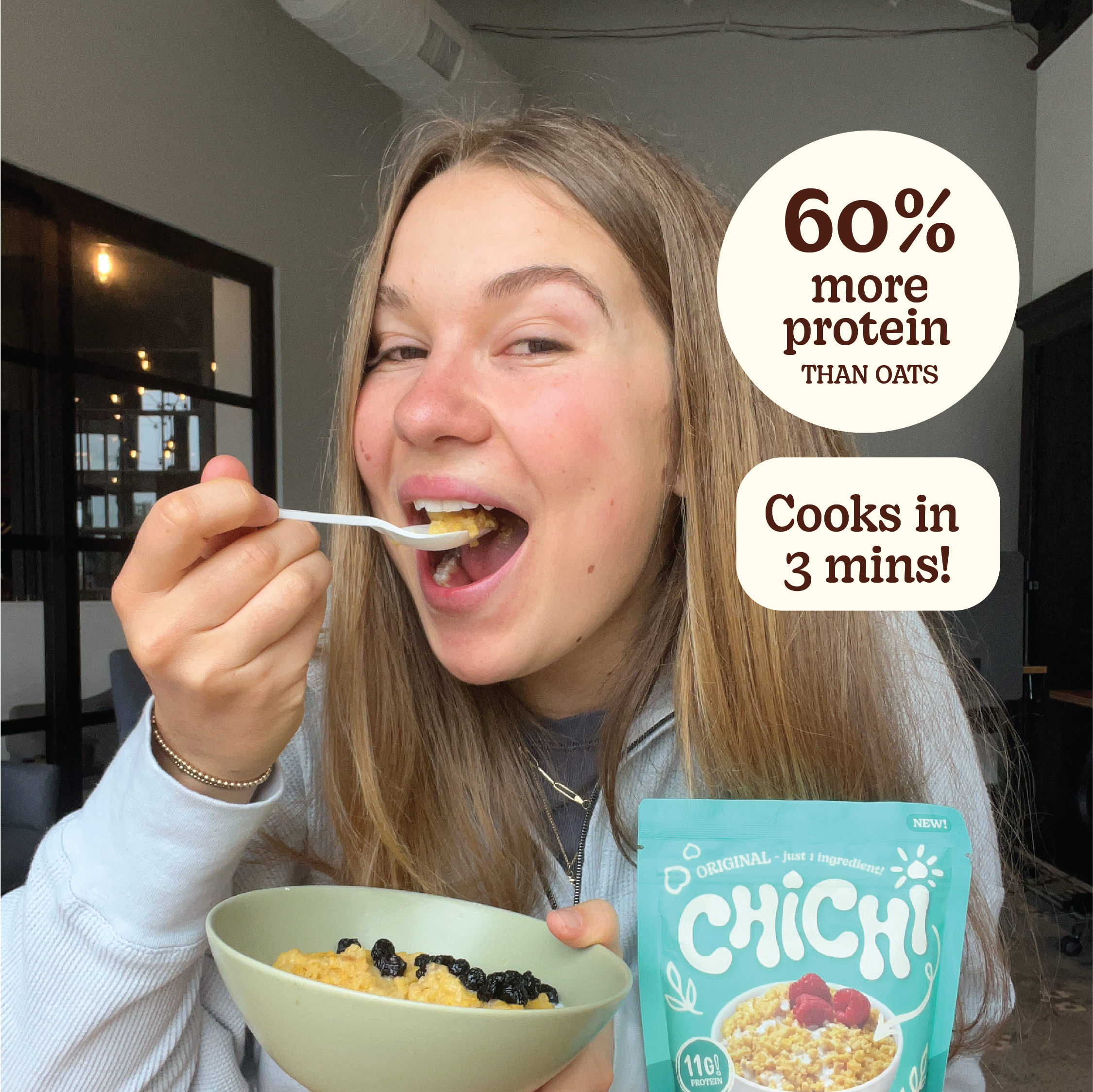 ChiChi Foods - Wholesale Breakfast Cereal - ChiChi Peanut Butter Chip Hot Cereal Cup | 12g Protein5