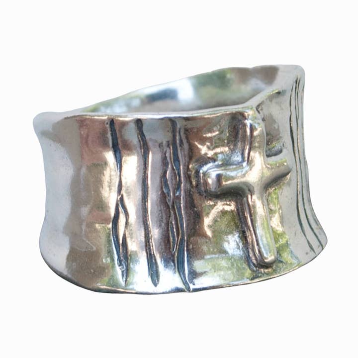 Modern Silver Cross Ring for wholesale by RockHill Designs