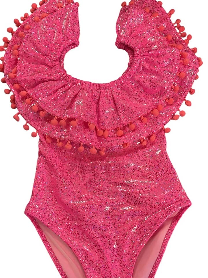 SISSI GLITTER BARBIE PINK POMPON for engroshandel hos Piccoli Principi Swimwear