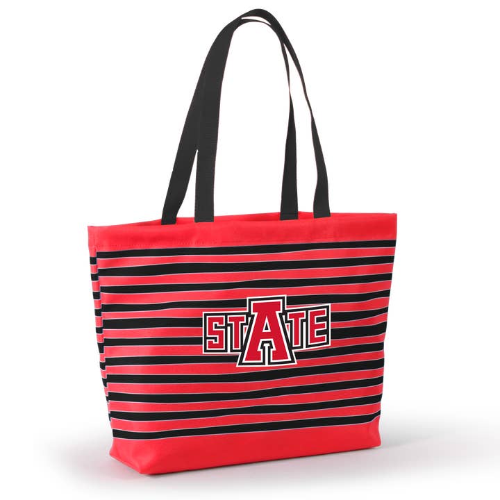 Nyhet! Arkansas State Tatum Tote Vågigt Randig Väska av Desden för wholesale av Desden