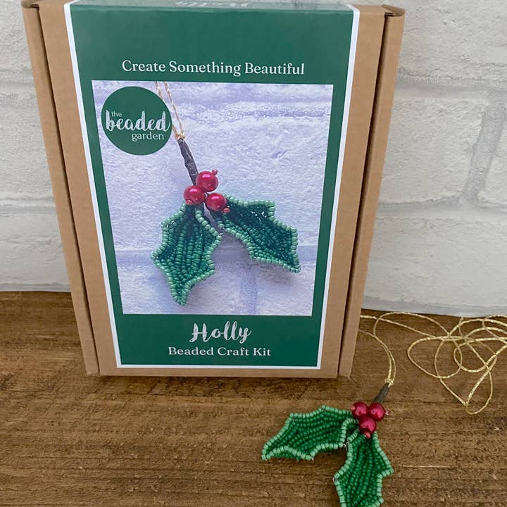 Holly Beaded Craft Kit - A creative gift idea. for wholesale by The Beaded Garden