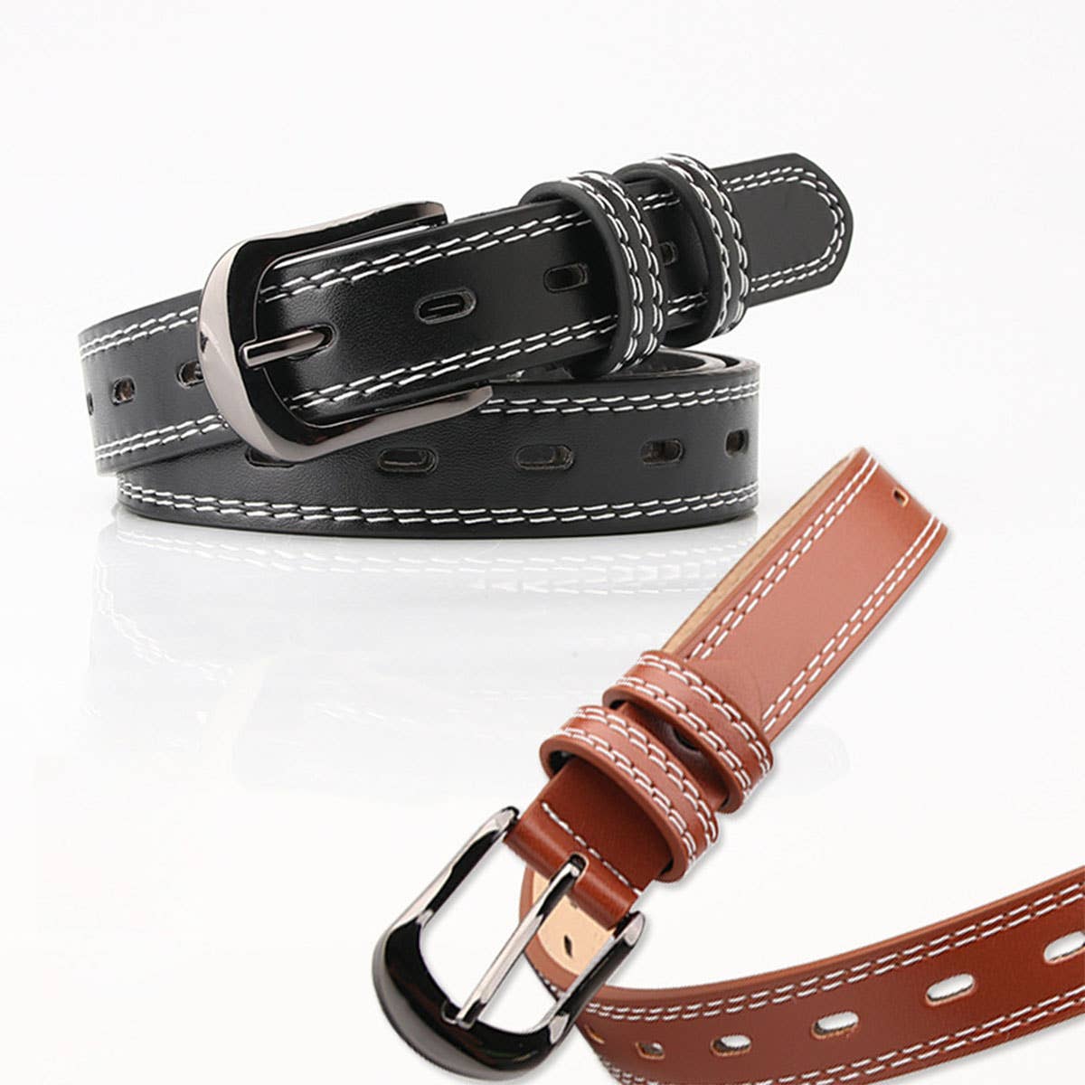 Lily Clothing - Vente Ceinture – femme - Ceinture polyvalente à double ligne décorative et à la mode6