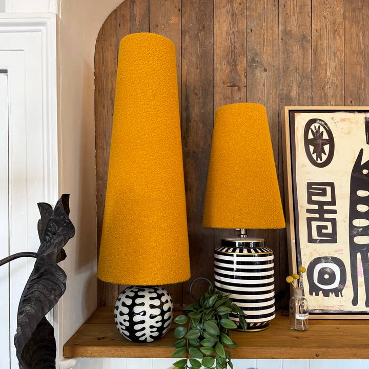 Toffee Boucle Oversized Cone Lampshades for wholesale by Love Frankie
