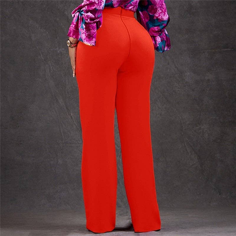 Sheer Trend - Wholesale Pants - Women's - Solid Color Fashion Casual Large Size Wide Leg Pants1