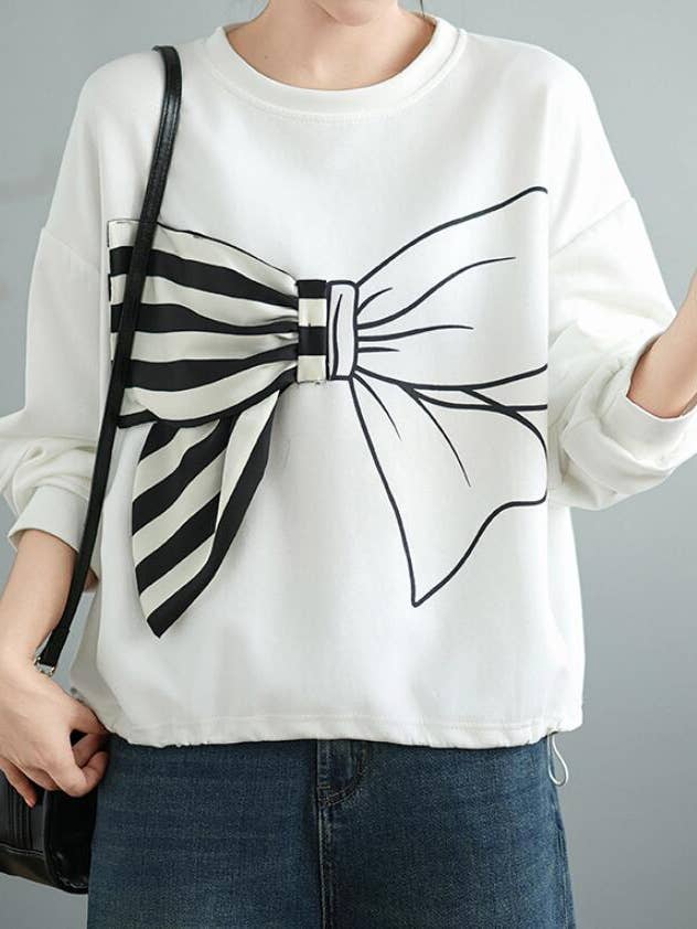 Women’s Bow Detail Long Sleeve Sweatshirt for wholesale by Whisper Mint