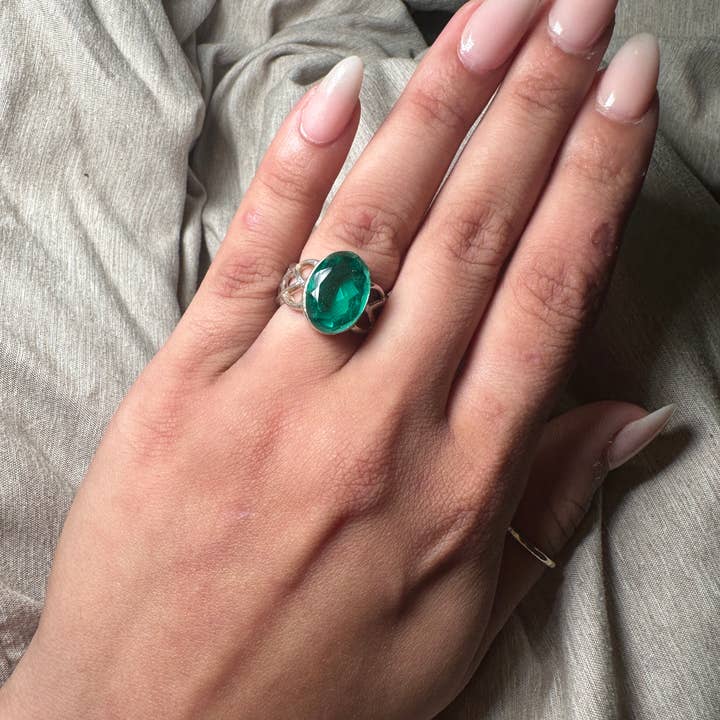 Celestial Avenue - Wholesale Cocktail/Statement Ring - Sterling Silver Moldavite Ring7