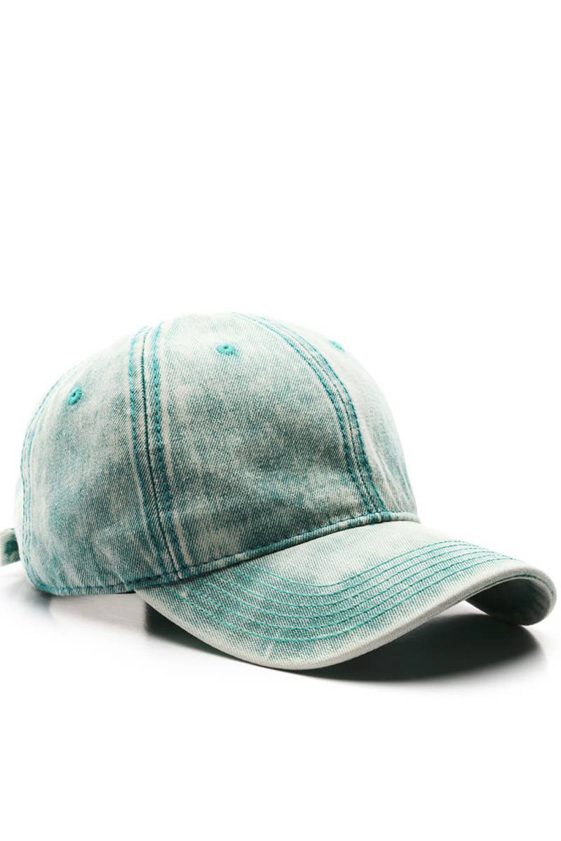 ACCITY - Wholesale Baseball Cap - Women's - Washed Denim Solid Baseball Cap Street Style_CWAH05276