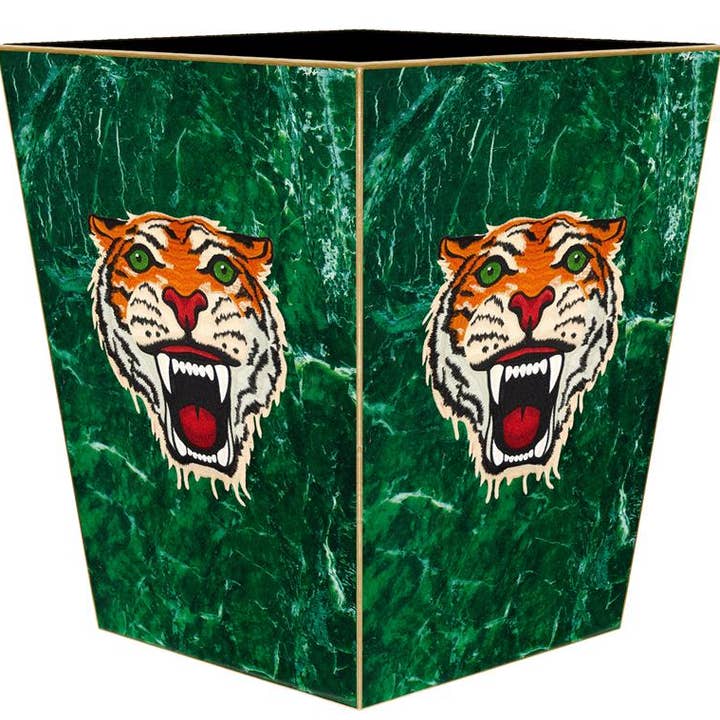 Papiermand met tijger op malachiet voor wholesale door Marye-Kelley