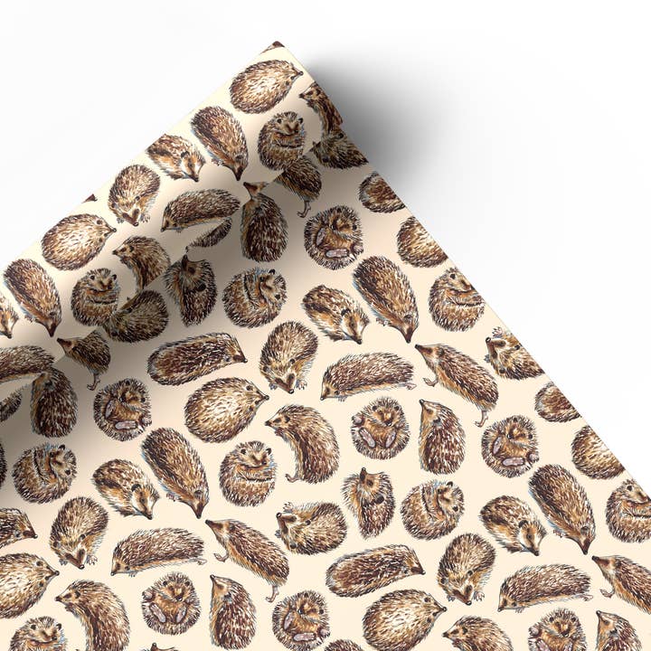 Alexia Claire Ltd - Wholesale Flat Wrap - Hedgehog wrapping paper Sheets0