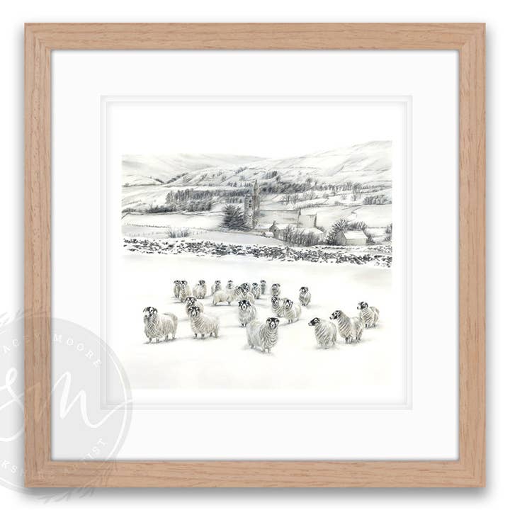Stacey Moore Ltd - Wholesale Art Print - Sheep in Snow1