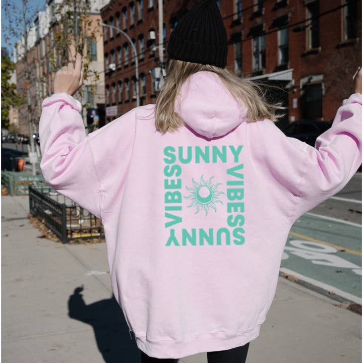 SUNNY VIBES Unisex-Fleece-Kapuzensweatshirt für den Großhandel von Shamaim