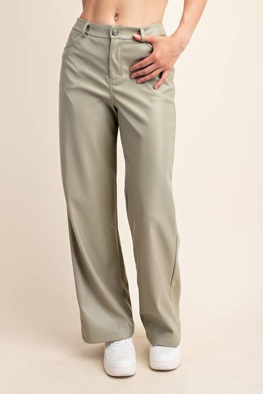 Peace Love Line – Engroshandel Bukser - Dame – PL3448 - PU LÆDER LIGE BUKSER12