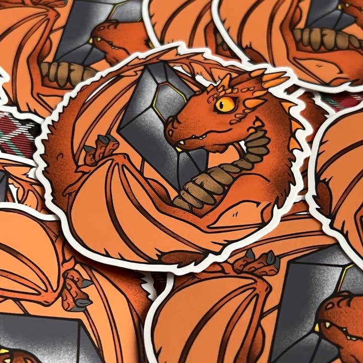 Fox and Brambles - Wholesale Sticker - Dragon Sticker. Fantasy Medieval Wyvern