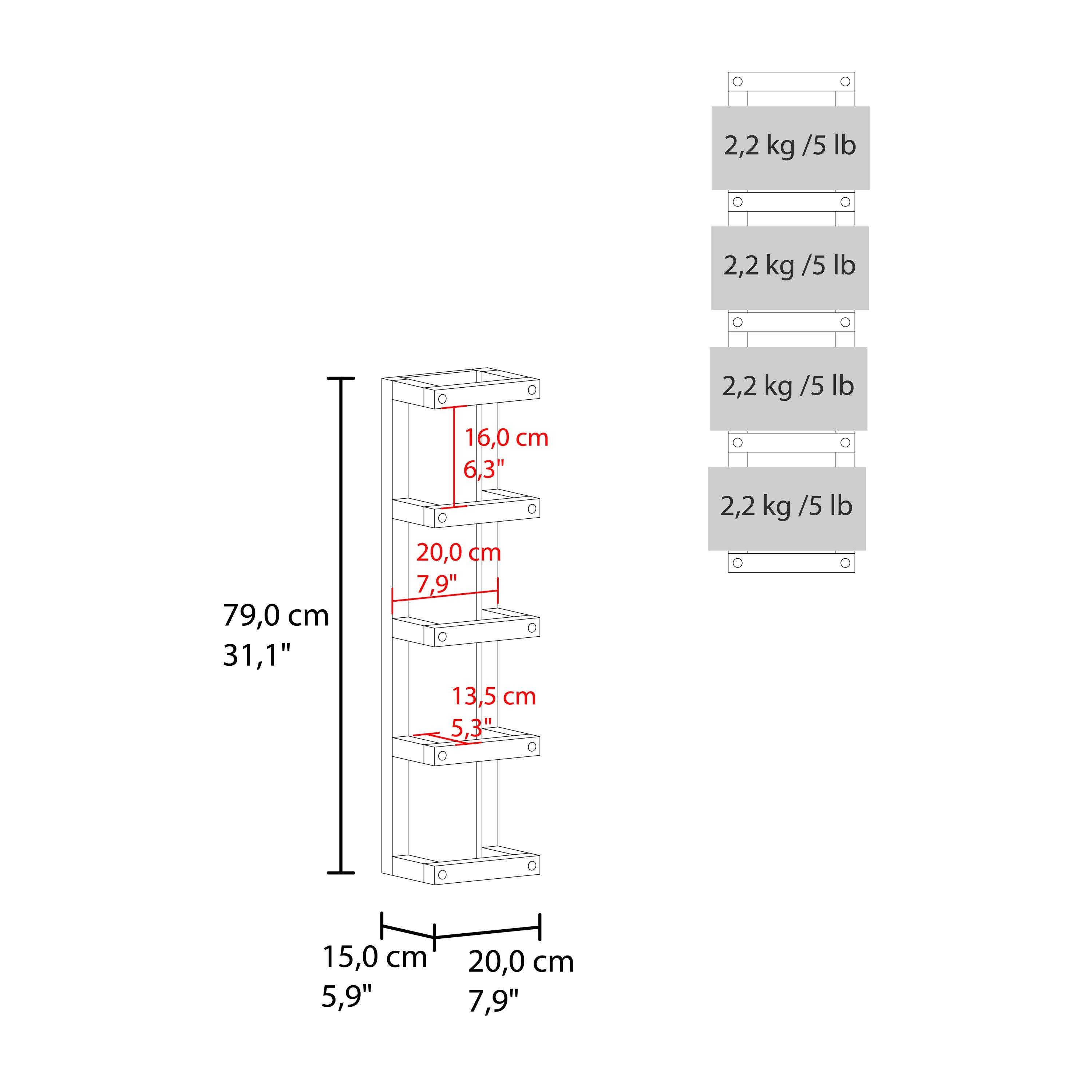 Natural Oak Arlington 5-Tier Wall Towel Rack, Vertical Storage Organizer for Bathroom Towels and Accessories for wholesale on Faire5