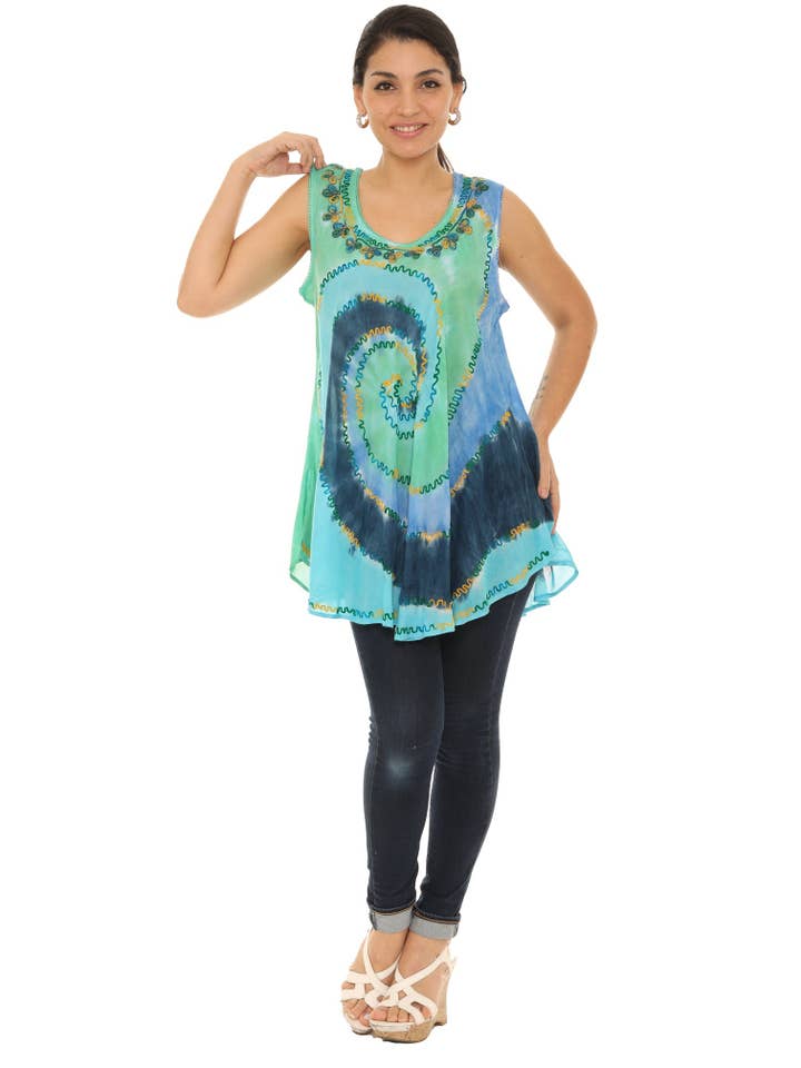 Shoreline Wear. INC – Großhandel Tunika – Damen – Ärmelloses Batik-Top mit Rundhalsausschnitt4