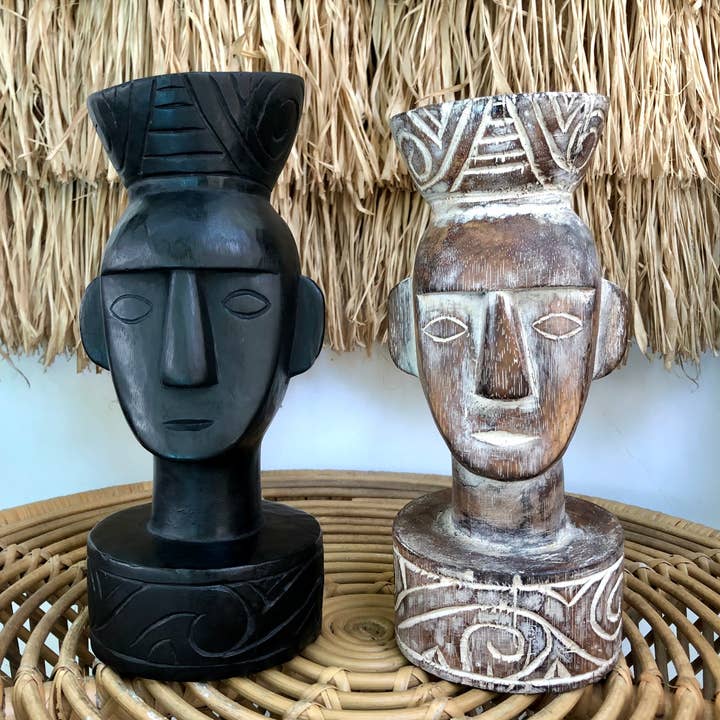 Stam snidade trä huvud staty för wholesale av Good Karma World