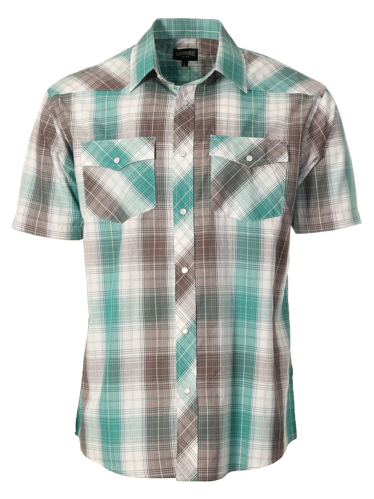 b-one inc - Wholesale Button Down Shirt - Men's - Men's Pearl Snap Button Down Plaid Short Sleeve Western Shirt9