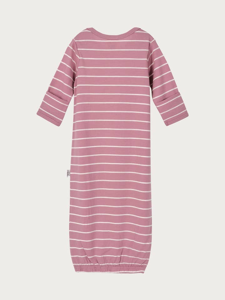 Babu - Wholesale Baby gown – Baby - Merino Bundler Nightgown - Blossom Stripe1