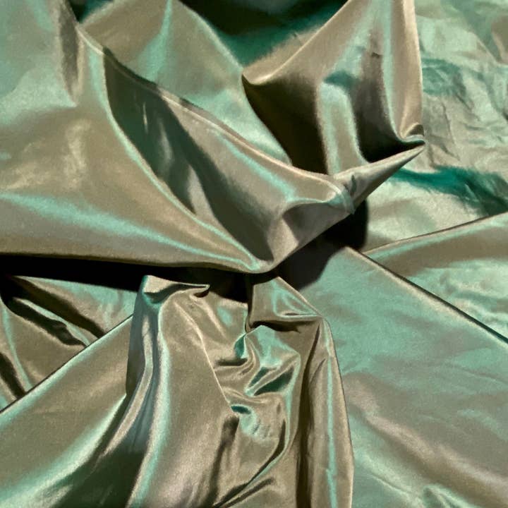 Fancy Styles Fabric - Wholesale Fabric - NEW Lady Lisa Designer 100% Silk Taffeta Fabric - Electric Green with Peach Iridescence2