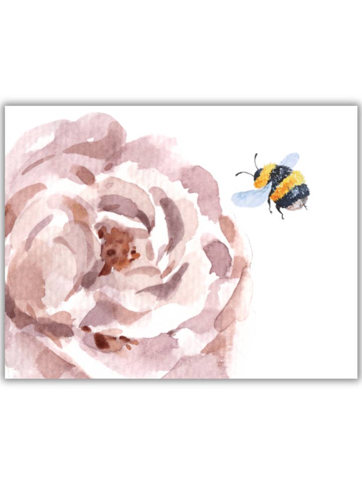 Peony & Bee Notecard for wholesale by Be Amazing Paper Company