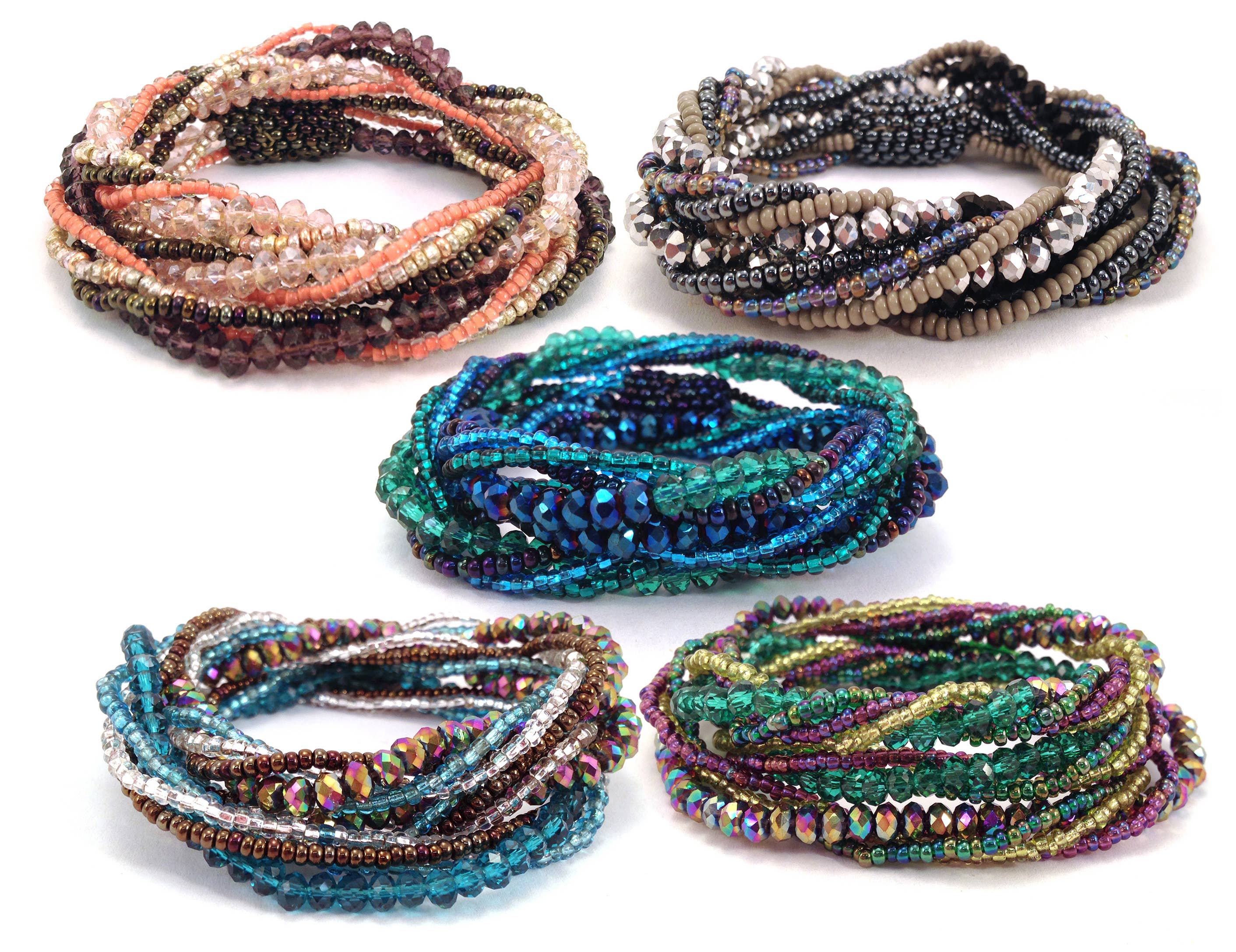 Lucia's Imports - Wholesale Beaded Bracelet - Crystal Wrap Bracelet/Necklace0