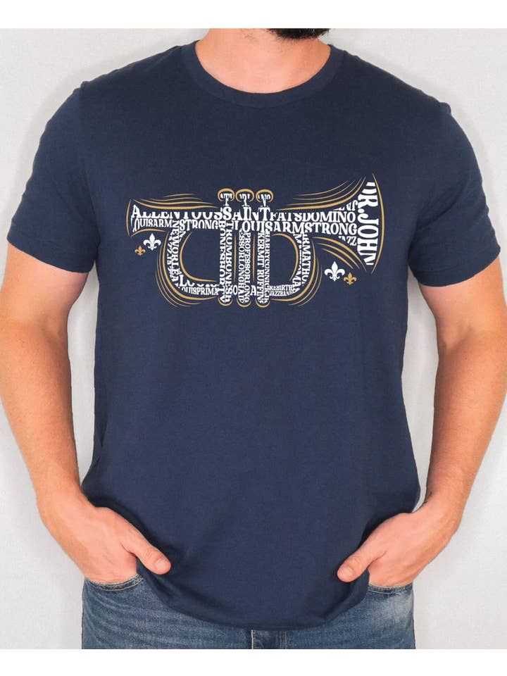 Nola T-Shirt Club - Wholesale Screen Printed T-Shirt - Unisex - New Orleans T-Shirt - New Orleans Trumpet T-Shirt