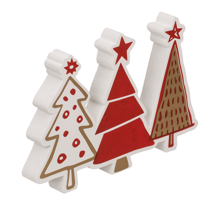 Out of the blue KG – Decoração de Natal por atacado – Árvores de cor branca/vermelha, ca. 15 x 2 x 10 cm2
