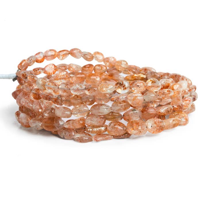 Nugget di Pietra del Sole Lisci 7x5mm 18 pollici 75 perline per la vendita all'ingrosso da parte di The Bead Traders