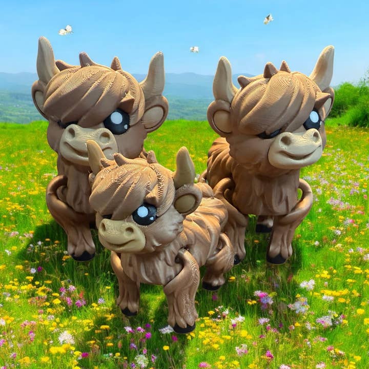 Articulating Highland Cow for wholesale by Crafted Mayhem