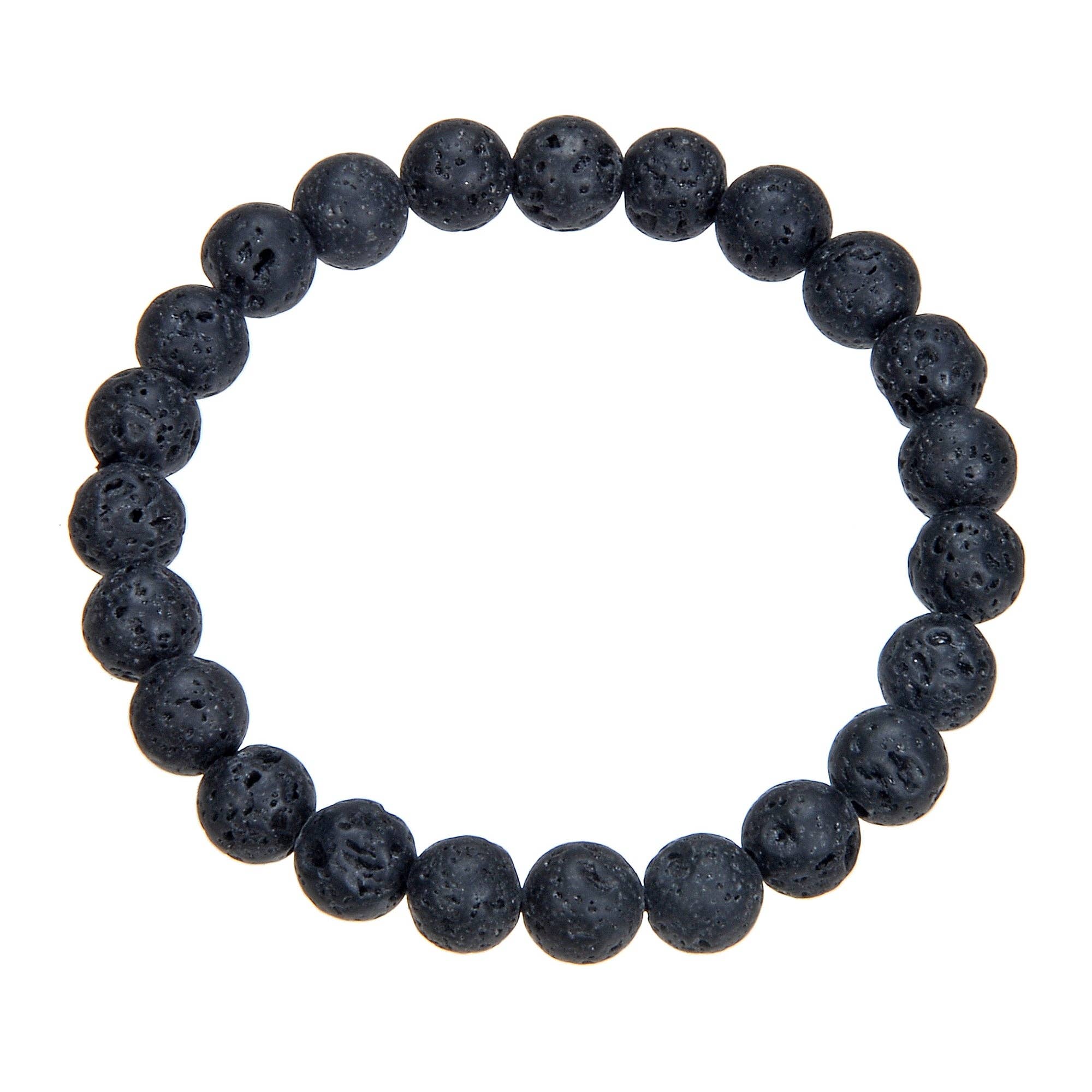 Ole - Wholesale Beaded Bracelet - Lava Stone Stretch Bracelet B1996-10MM1