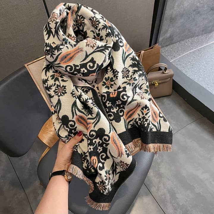 Funkyrel® Atzbranding Limited - Wholesale Scarf - Women's - Scarvii - Winter Paisley Scarf for Women13