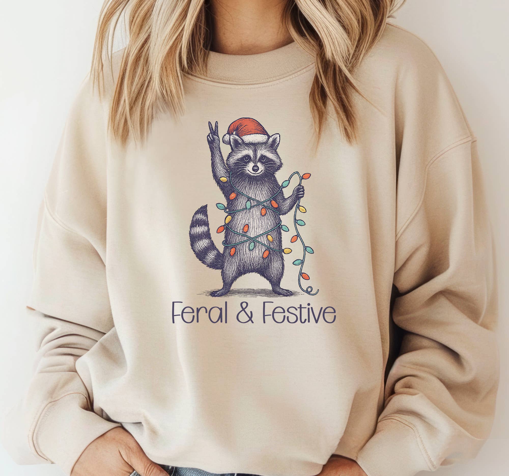 Miche Custom - Wholesale Sweatshirt - Women's - Feral & Festive Christmas Crewneck Pullover