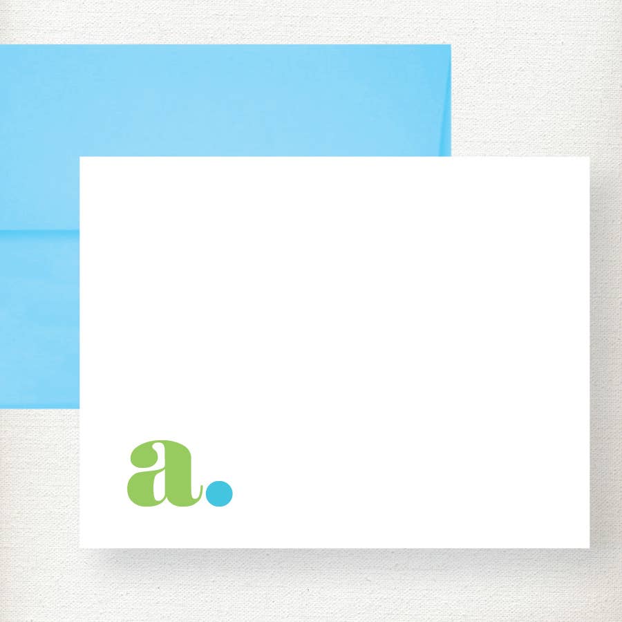 Chunky Dot Initial Note Card - Multi Color for wholesale on Faire6