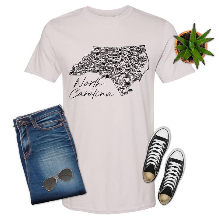 316 Legacy LLC - Wholesale T-Shirt (Graphic) - Unisex - North Carolina State County Map Shirt, T-shirt1