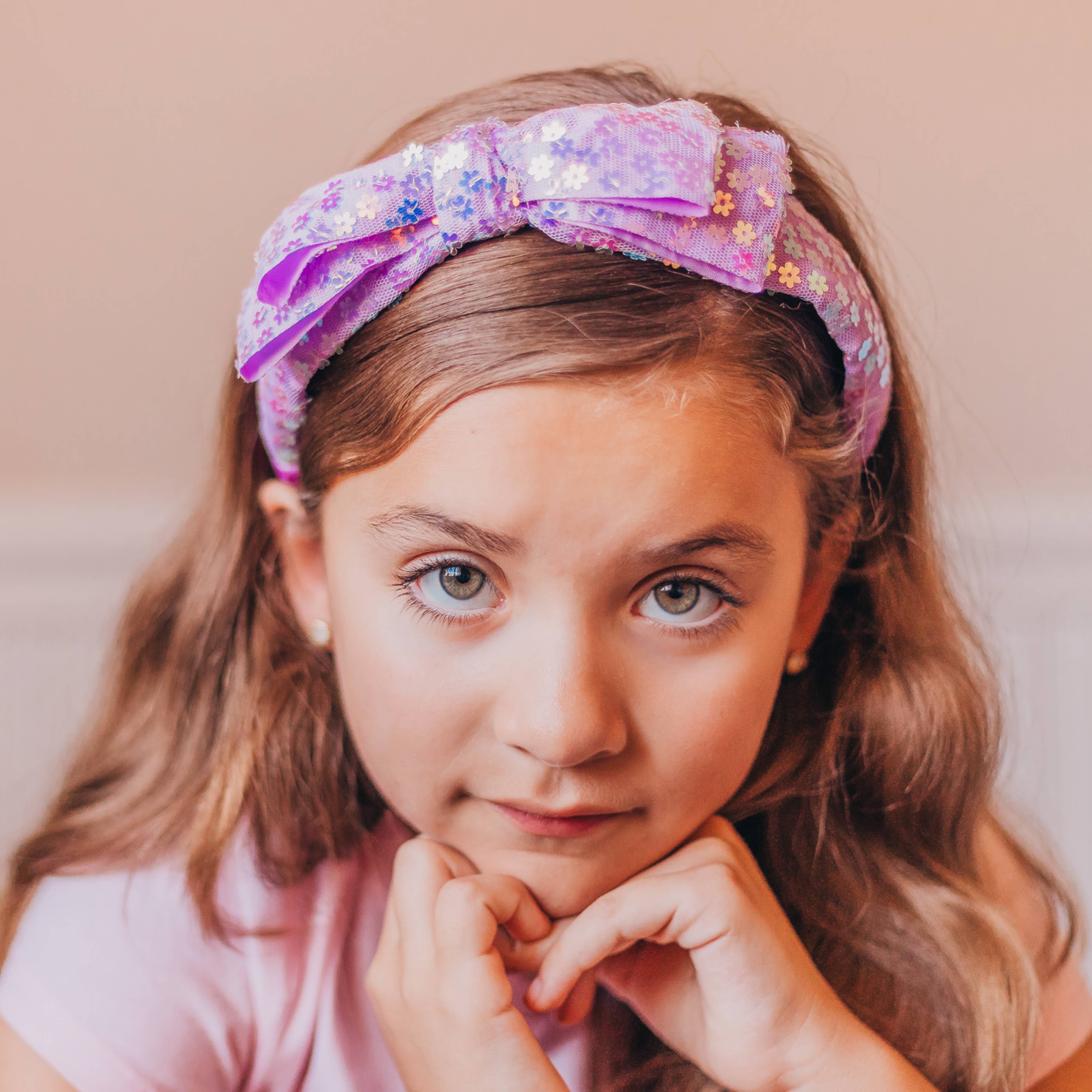 Frog Sac - Vente Serre-tête – enfant - Bandeau à gros nœud - Paillettes à double couche18