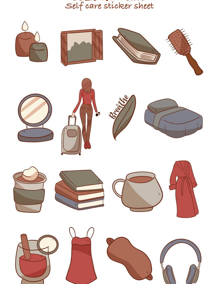 hoja de pegatinas de autocuidado acogedor para venta al por mayor de cozychillart