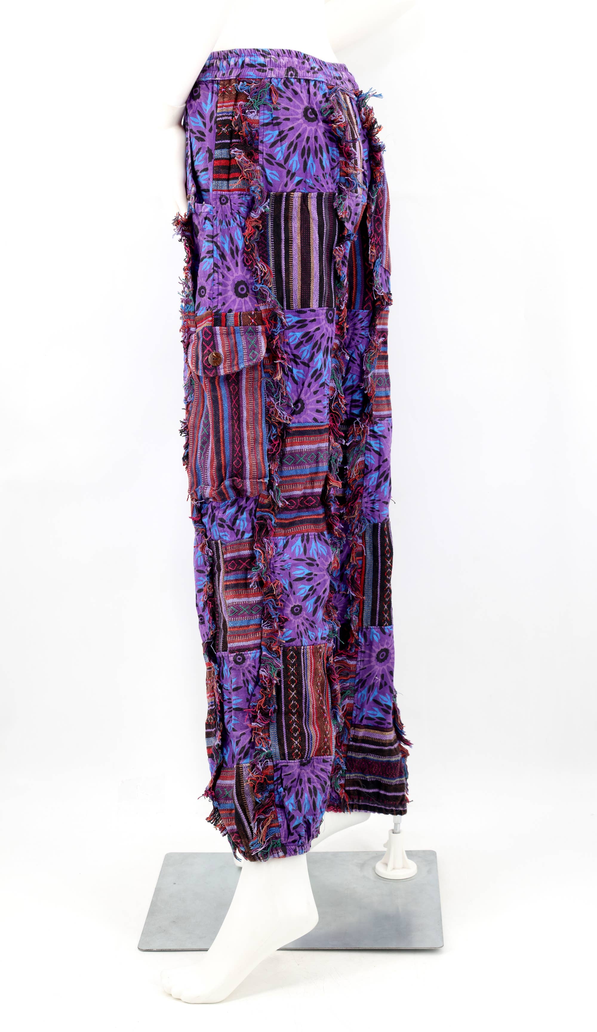 Himalaya Handmade - Wholesale Pants - Unisex - Cotton Hippie Handmade Harem Gheri Patchwork Fringe Bohemian Pants7