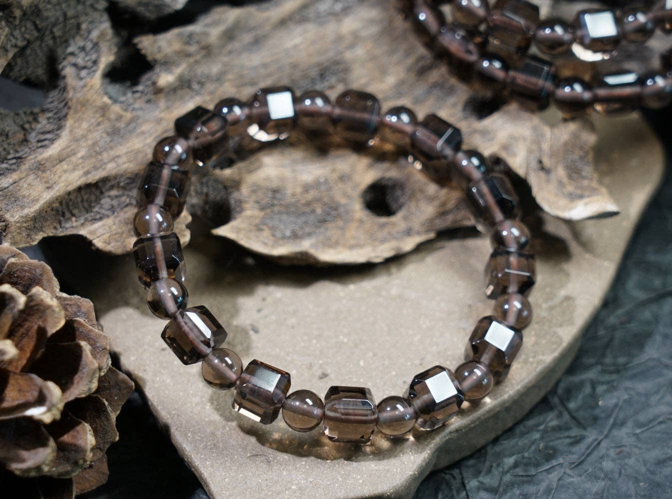 Moon Rituals - Wholesale Beaded Bracelet - Ice Obsidian Cube Bracelet – Natural Black Crystal Jewelry for Protection, Grounding & Christmas Crystal Gift7