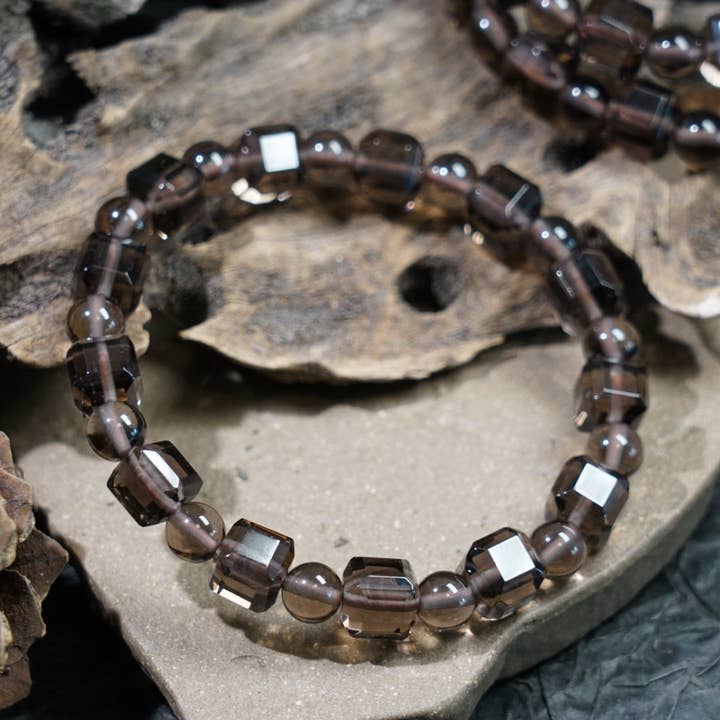 Moon Rituals – Engroshandel Perlearmbånd – Is Obsidian Terning Armbånd – Naturligt Sort Krystal Smykke til Beskyttelse, Jordforbindelse & Julekrystalgave7