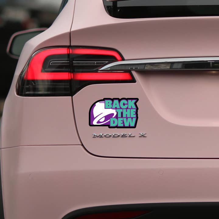 Frog Mustard Stickers - Wholesale Sticker - Back the Dew (Baja Blast) - Die Cut2