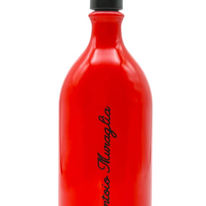 Extra Virgin Olive Oil Glass Bottle (Red) by Muraglia for wholesale by Zia Pia